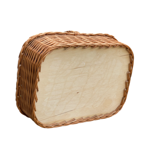 Bukora® Korbtablett aus Weide Dunkelrot groß kariert – Bild 3