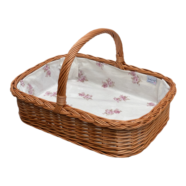 Bukora® Tablett aus Weide mit Futter Rosenmuster – Bild 6