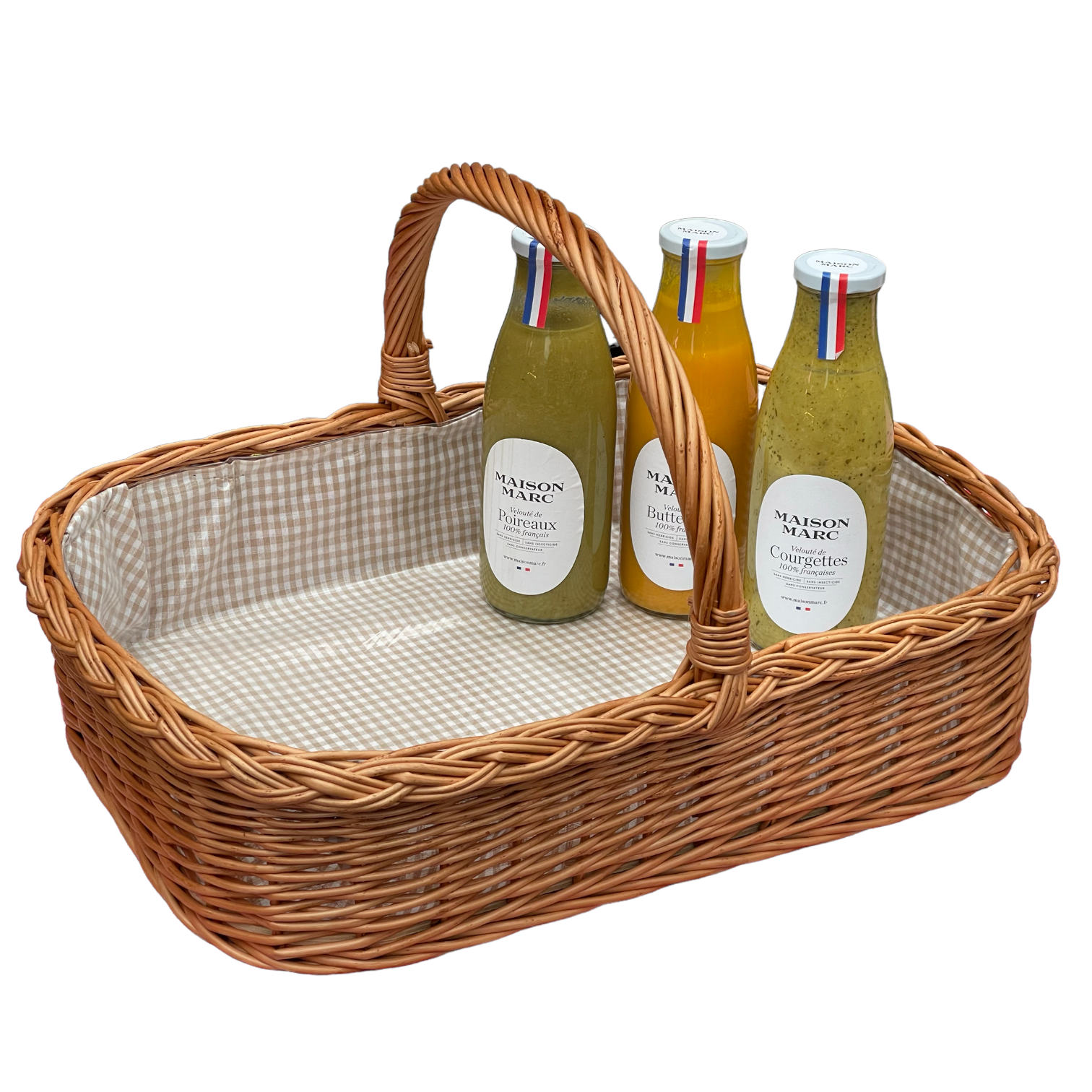 Bukora® Tablett aus Weide mit Futter Olivegrau fein kariert – Bild 9