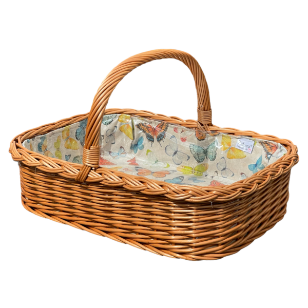 Bukora® Korbtablett aus Weide mit Stoff " Schmetterlinge " – Bild 8