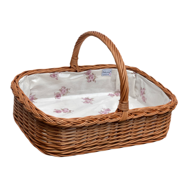Bukora® Tablett aus Weide mit Futter Rosenmuster – Bild 3