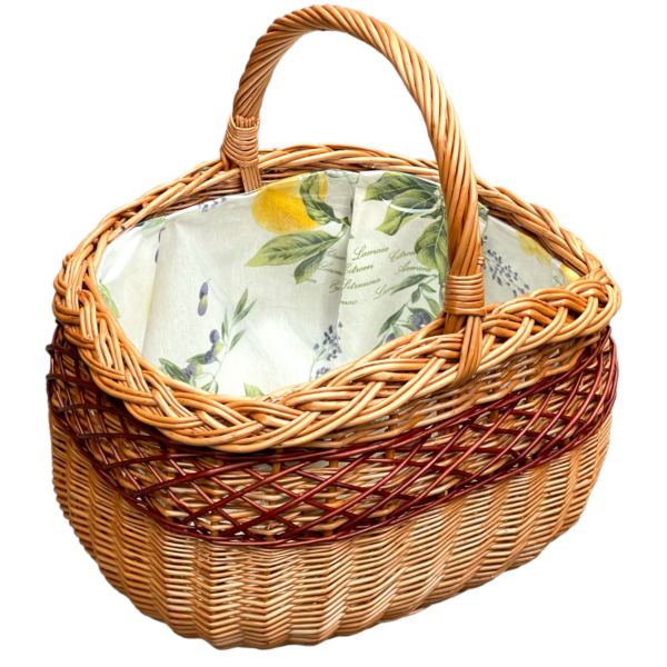 Bukora Einkaufskorb mit Futter Zitrone und Olive
