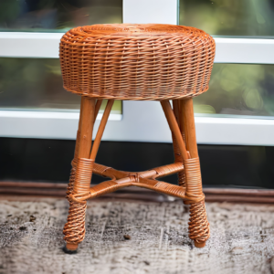 Gartenlounge-Hocker Korbhocker aus Weide..Sitzhocker