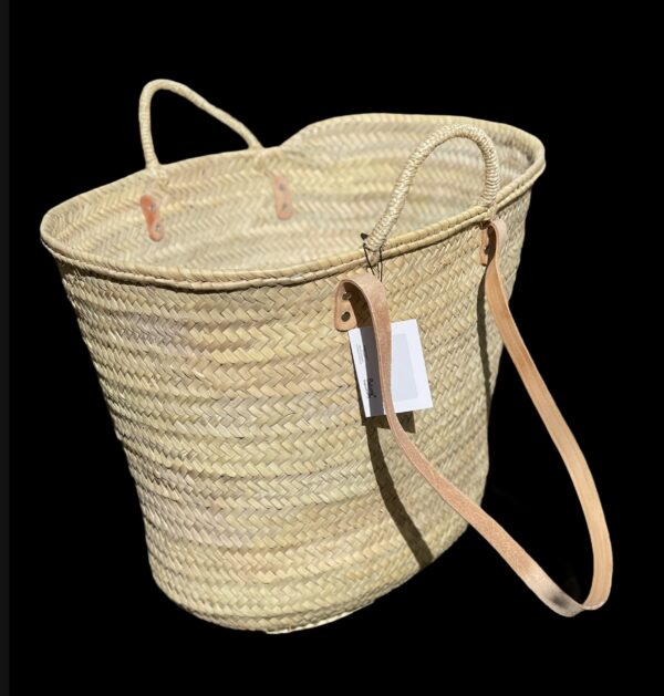 Original Bukora® Ibiza Palmblatt Tasche mit kurzem Griff aus Sisal und langem Henkel aus Leder..Größe L – Bild 4