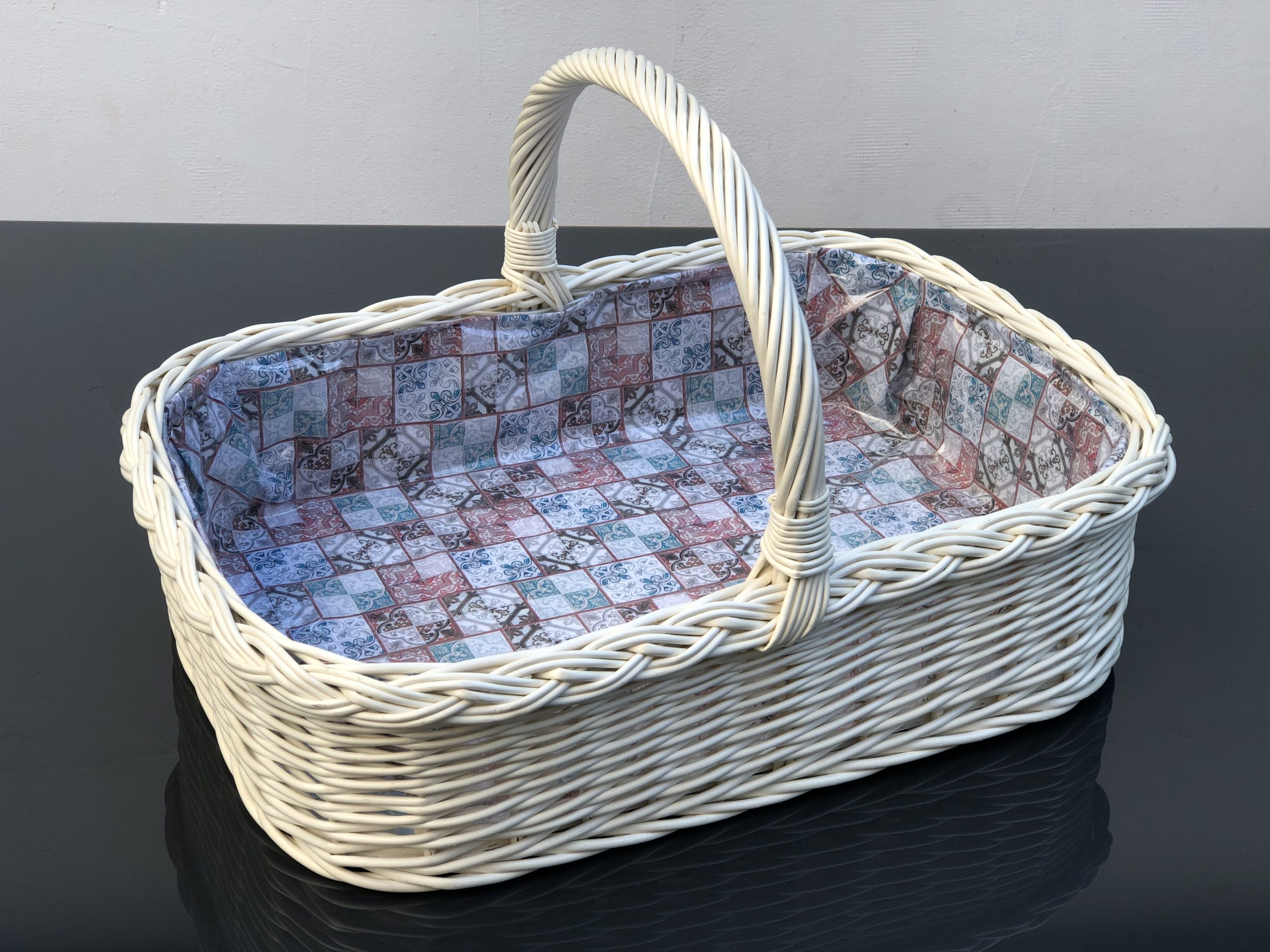 Bukora® Tablett aus heller Weide mit Futter orientalisches Mosaik – Bild 2