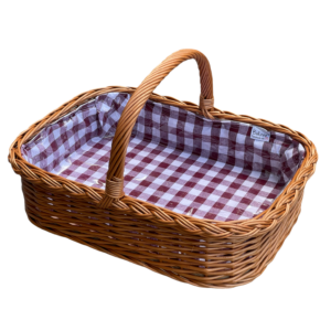 Bukora® Korbtablett aus Weide Dunkelrot groß kariert