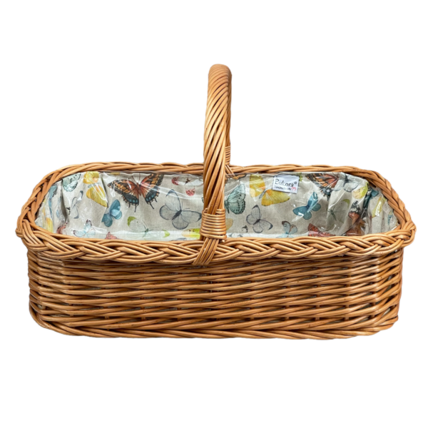 Bukora® Korbtablett aus Weide mit Stoff " Schmetterlinge " – Bild 3