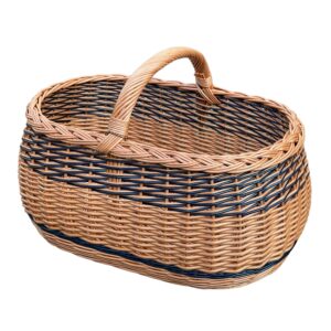 Handgeflochtener Weidenkorb natur – 53 × 34 × 34 cm (mit Henkel)