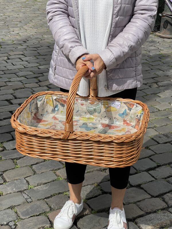 Bukora® Korbtablett aus Weide mit Stoff " Schmetterlinge " – Bild 5