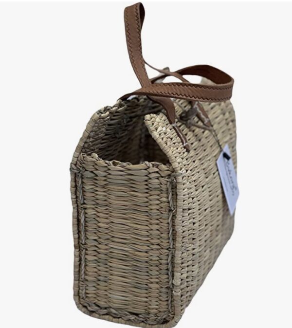 Kleine Bukora® Ibiza Korbtasche verschließbar mit Ledergriffen 25 cm breit – Bild 5