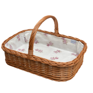 Bukora® Tablett aus Weide mit Futter Rosenmuster