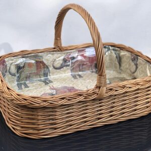Bukora® Korbtablett aus Weide mit Stoff indisches Elefantenmotiv …