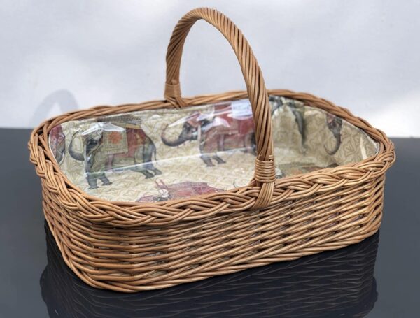 Bukora® Korbtablett aus Weide mit Stoff indisches Elefantenmotiv …
