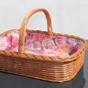 Bukora® Tablett aus Weide mit Futter Rosenmuster