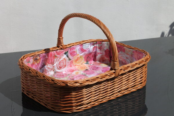 Bukora® Tablett aus Weide mit Futter Rosenmuster – Bild 4