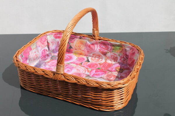 Bukora® Tablett aus Weide mit Futter Rosenmuster – Bild 5