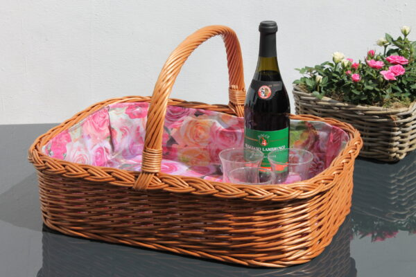 Bukora® Tablett aus Weide mit Futter Rosenmuster – Bild 3