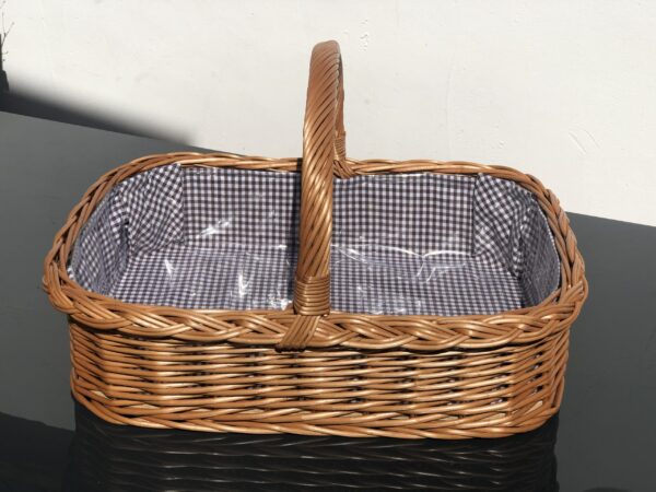 Bukora® Tablett aus Weide mit Futter Braun fein kariert – Bild 4