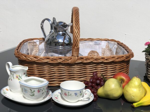 Bukora® Tablett aus Weide mit maritimem Futter  Beige – Bild 9
