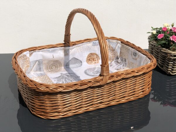 Bukora® Tablett aus Weide mit maritimem Futter  Beige – Bild 11