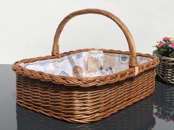 Bukora® Tablett aus Weide mit maritimem Futter  Beige – Bild 13