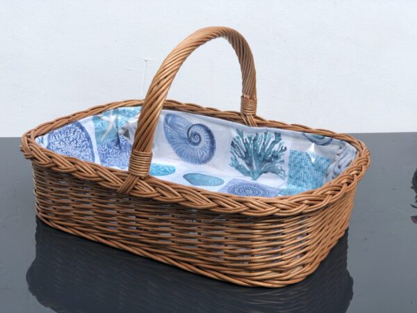 Bukora® Tablett aus Weide mit maritimem Futter  Blau – Bild 2
