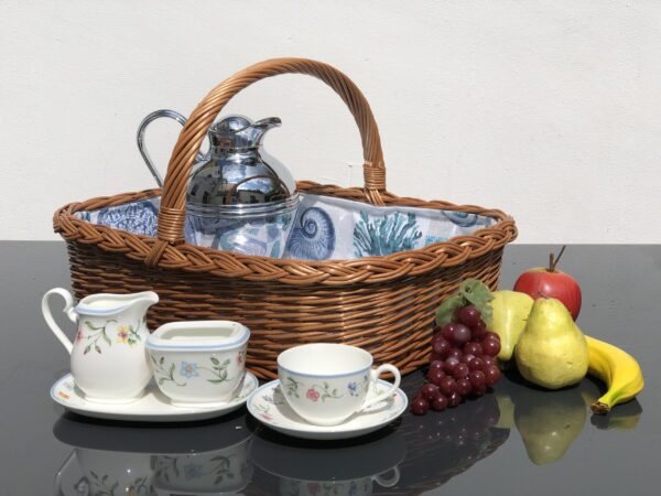 Bukora® Tablett aus Weide mit maritimem Futter  Blau – Bild 6