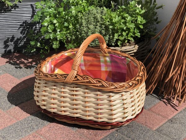 Bukora® Einkaufskorb aus gemischter Weide geflochten mit Futter Bunt – Bild 6