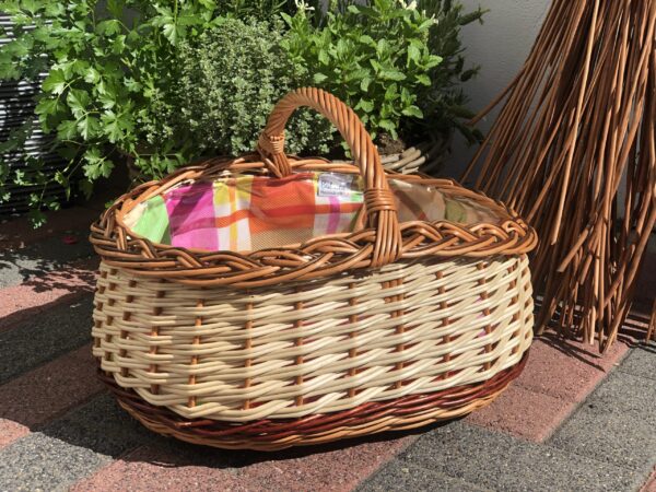 Bukora® Einkaufskorb aus gemischter Weide geflochten mit Futter Bunt – Bild 4