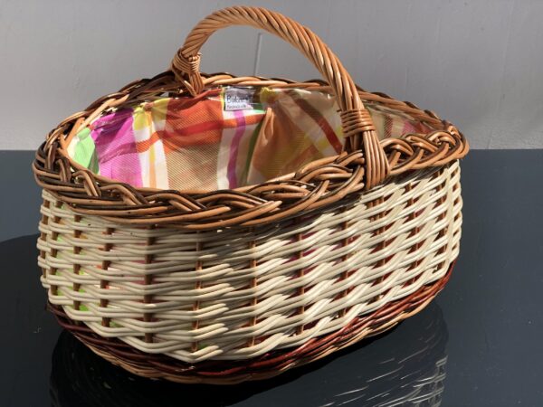 Bukora® Einkaufskorb aus gemischter Weide geflochten mit Futter Bunt – Bild 7