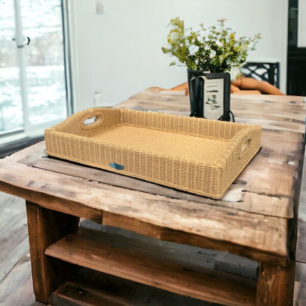 Tablett aus Loom Material in Naturfarbe – Bild 2