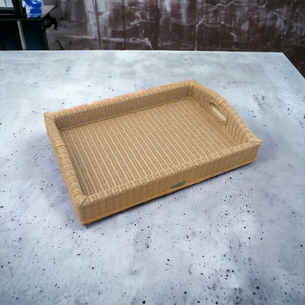 Tablett aus Loom Material in Naturfarbe