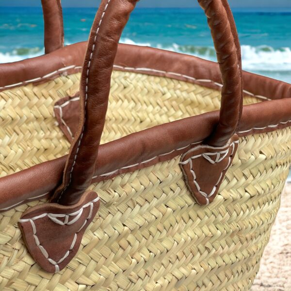 Original Bukora® Ibiza Palmblatt Tasche mit Lederrand und Henkel … – Bild 3