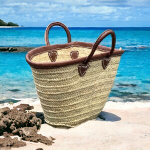 Original Bukora® Ibiza Palmblatt Tasche mit Lederrand und Henkel …