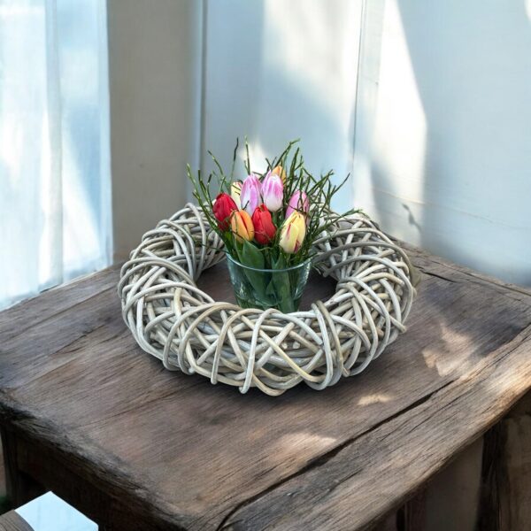 Dekokranz aus Rattan Farbe Koobo Grey – Bild 2