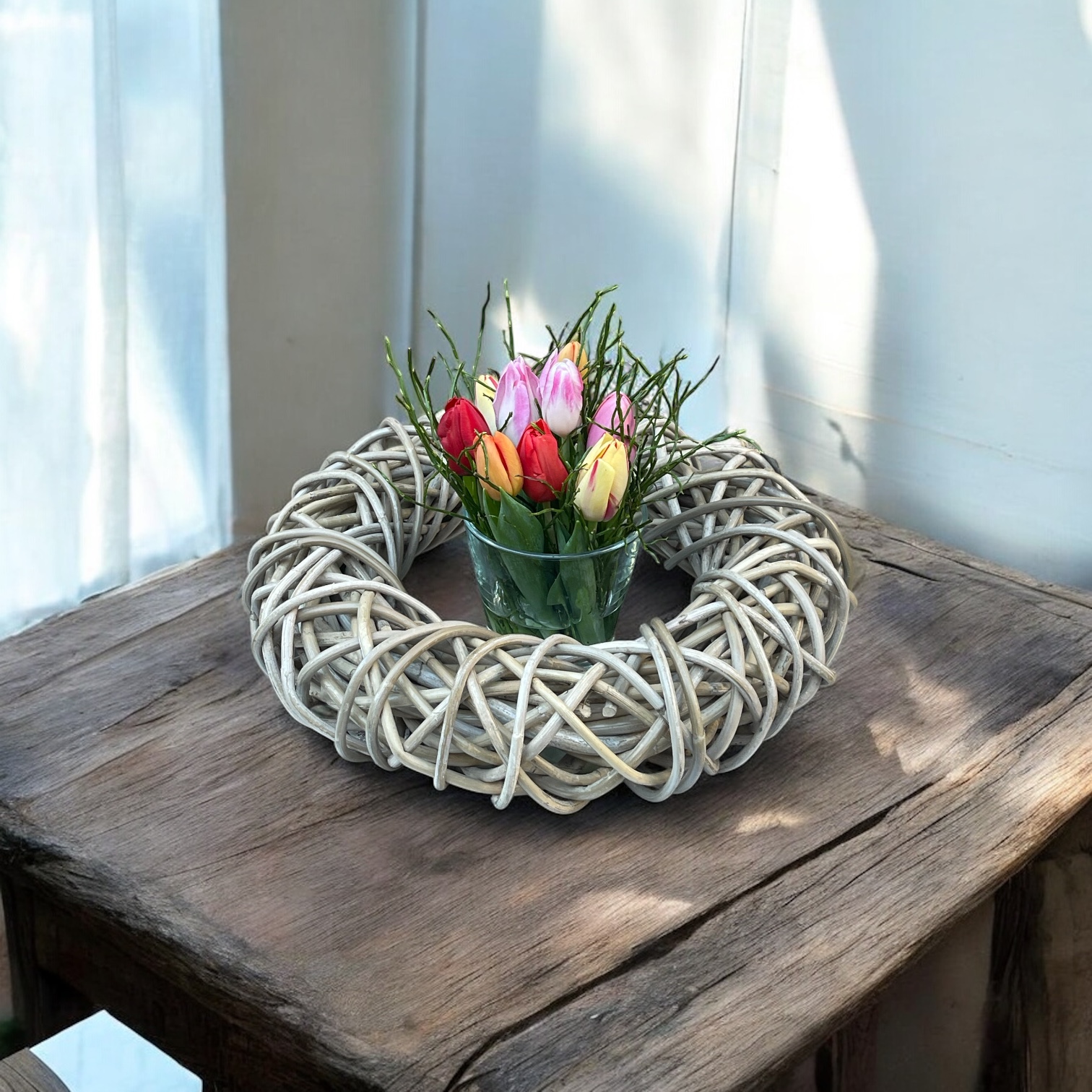 Dekokranz aus Rattan Farbe Koobo Grey – Bild 2