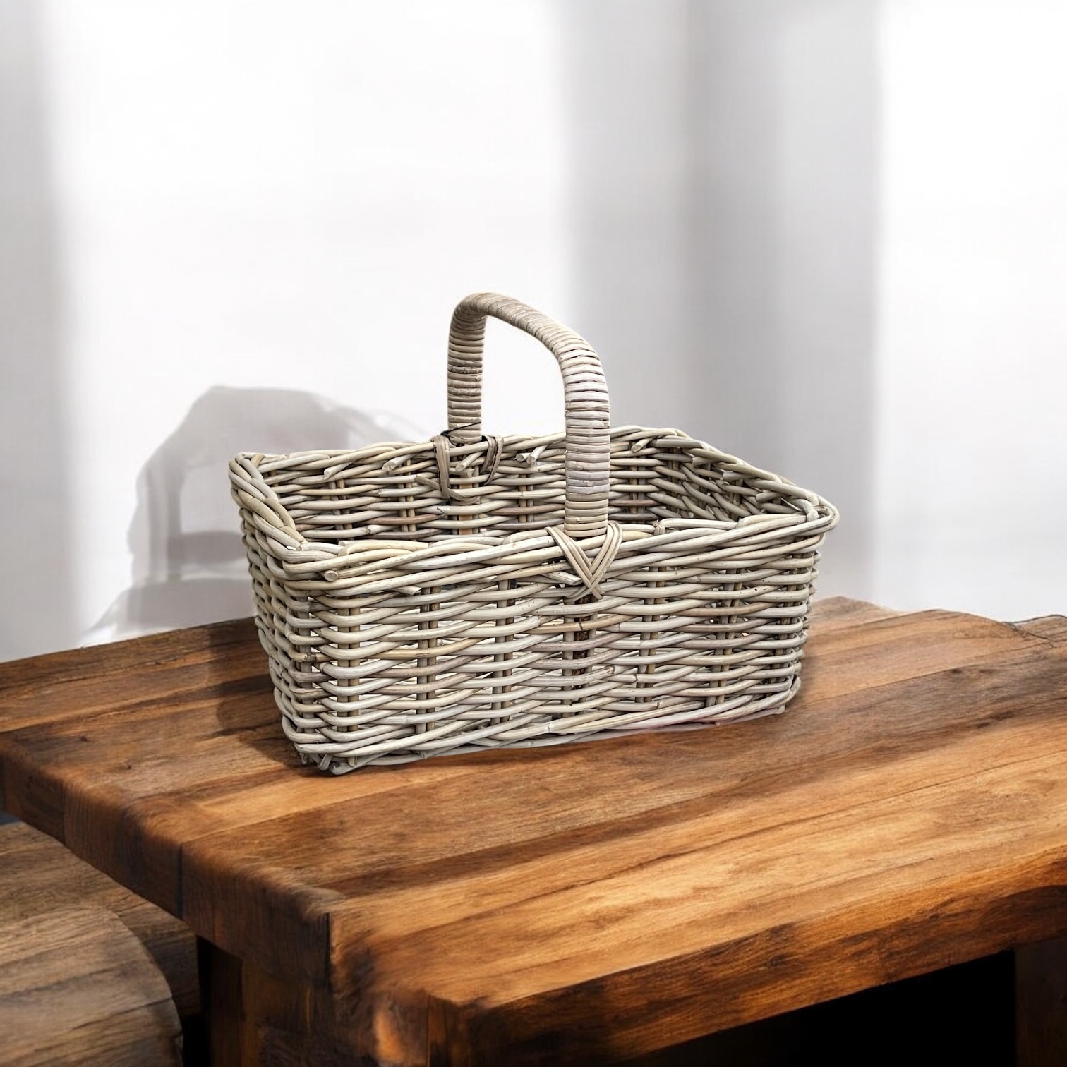 Einkaufskorb Bukora® rechteckiger Rattankorb Farbe Koobo Grey – Bild 4