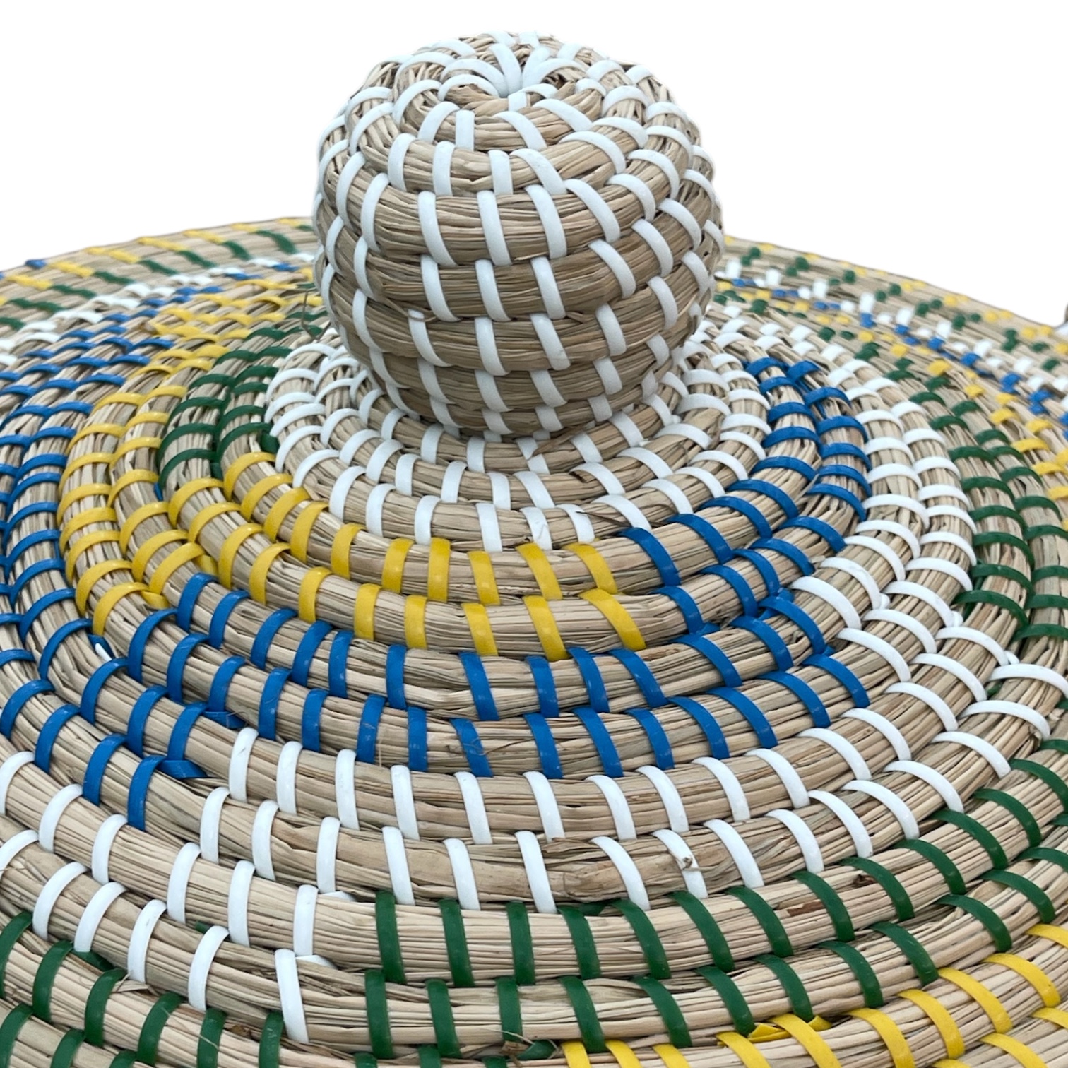 Wäschekorb aus Stroh Afrika Design Muster Gelb – Bild 5