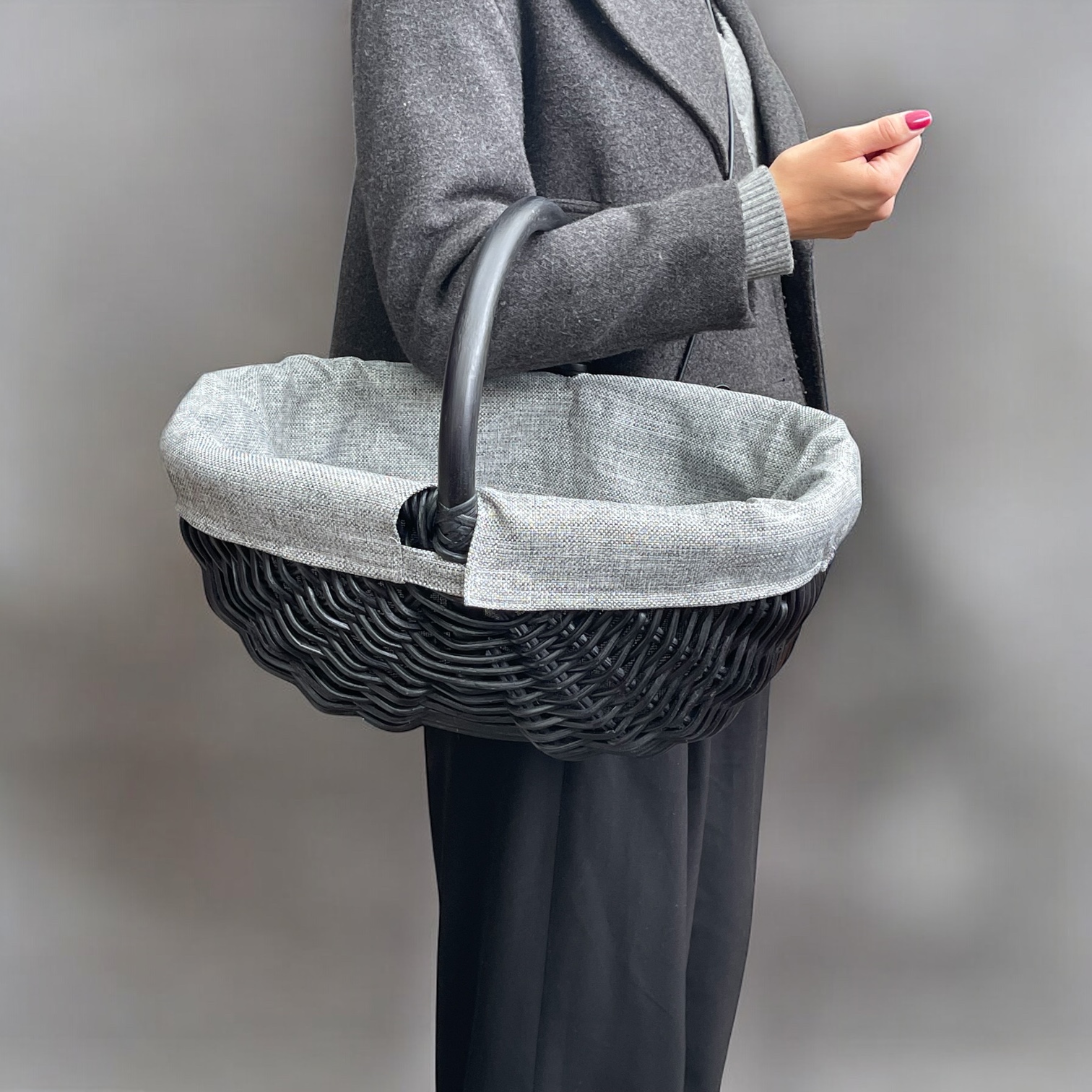 Rattankorb Bukora® in toller Farbe Schwarz – Bild 2