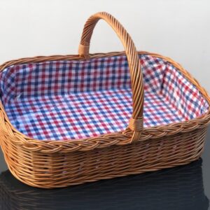 Bukora® Tablett mit kariertem Muster Blau Rot Weiß mit Herzen