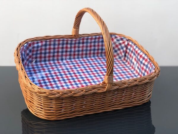 Bukora® Tablett mit kariertem Muster Blau Rot Weiß mit Herzen
