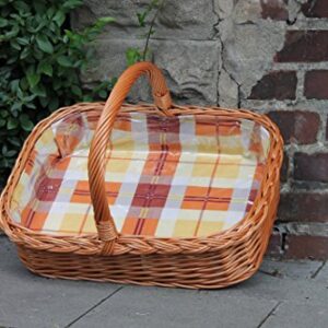 Bukora® Korbtablett aus Weide mit Futter Gelb Orange
