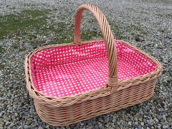 Bukora® Tablett aus Weide mit rot-weiß kariertem Futter – Bild 5