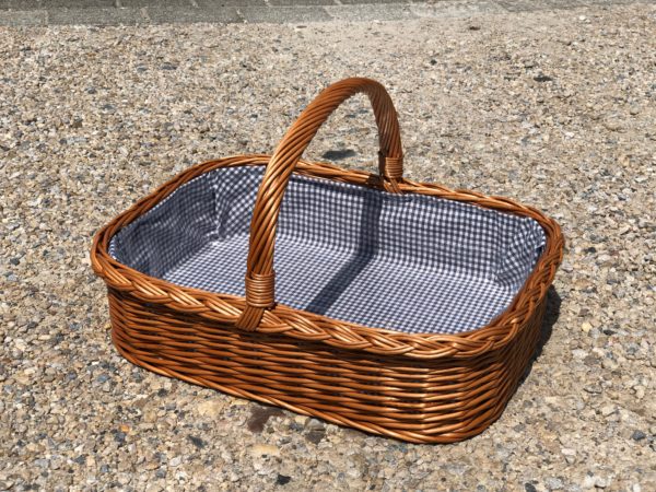 Bukora® Korbtablett mit Henkel Stoff Anthrazit fein kariert … – Bild 6