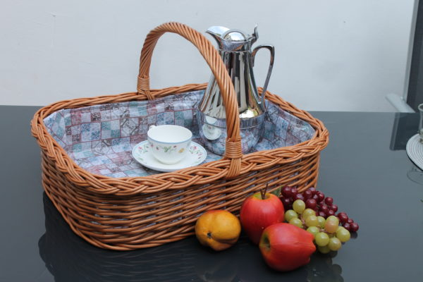Bukora® Tablett aus Weide mit Futter Kacheln-Mosaiken – Bild 5