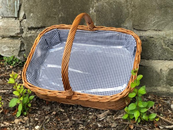 Bukora® Korbtablett mit Henkel Stoff Anthrazit fein kariert … – Bild 2